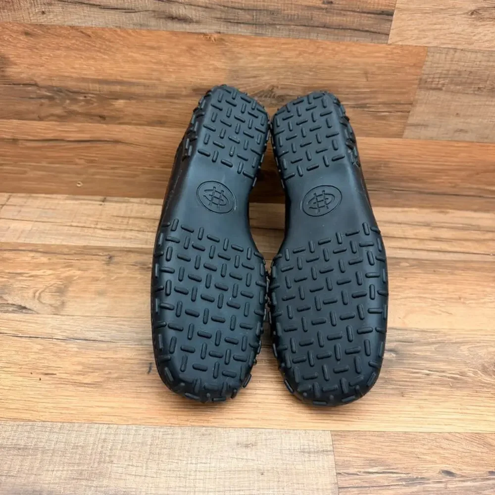 Cole Haan Women's size 10B Black Leather Woven  Loafers Shoes